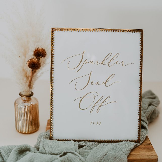 Fintvätt av Guld Calligraphy Sparkler Poster (Skapare uppladdad)