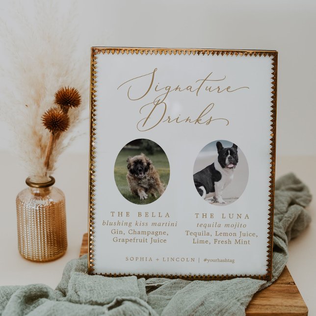 Fintvätt av Guld Hund Photo Bröllop Namnteckning D Poster (Skapare uppladdad)