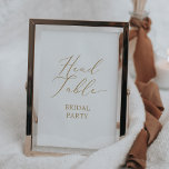 Fintvätt av Guld-kalligrafi, huvud Bord Bordsnummer<br><div class="desc">Detta känsliga kalligrafområde i guld med bord är perfekt för ett modernt bröllop. Den romantiska minimalistiska designen har en vacker och elegant champagne gyllene gult-typografi på vit bakgrund med ett rent och enkelt utseende. Kortet skrivs ut på framsidan och baksidan (dubblan). Andra bordsnummer i samlingen säljs separat.</div>
