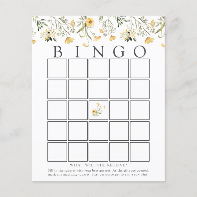 Fintvätt av Gult-jokertecken Baby Bingo-spel (Framsida)