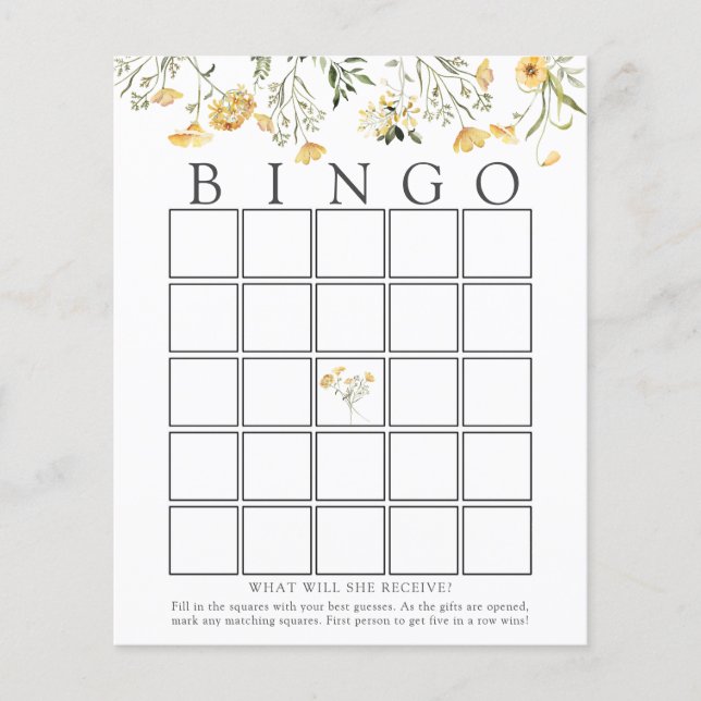 Fintvätt av Gult-jokertecken för Bingo-spel (Framsida)