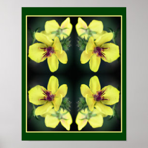 Fintvätt av Gult Wildblomskonst Abstrakt Art Poster