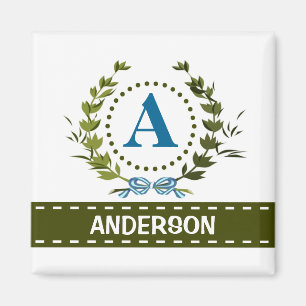 Fintvätt av ivy och Bow Namn med Monogram A Magnet