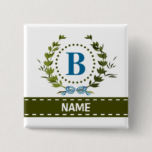Fintvätt av ivy och Bow Namn med Monogram B Knapp