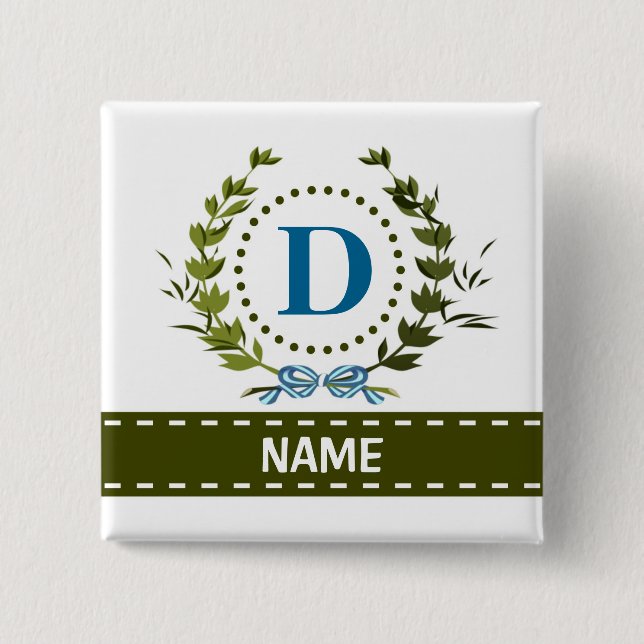 Fintvätt av ivy och Bow Namn med Monogram D Knapp (Framsida)