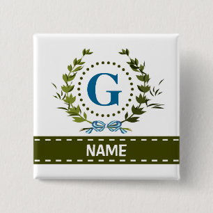 Fintvätt av ivy och Bow Namn med Monogram G Knapp