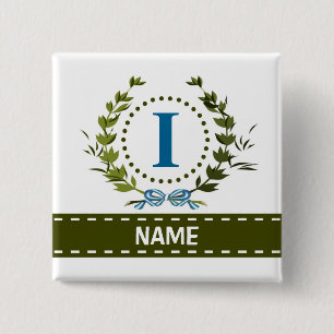 Fintvätt av ivy och Bow Namn med Monogram I Knapp