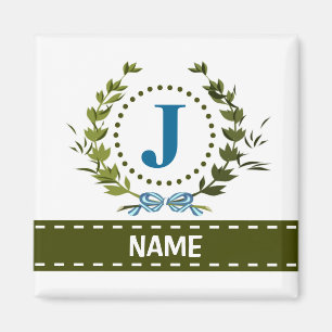 Fintvätt av ivy och Bow Namn med Monogram J Magnet