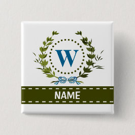 Fintvätt av ivy och Bow Namn med Monogram W Knapp