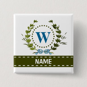 Fintvätt av ivy och Bow Namn med Monogram W Knapp