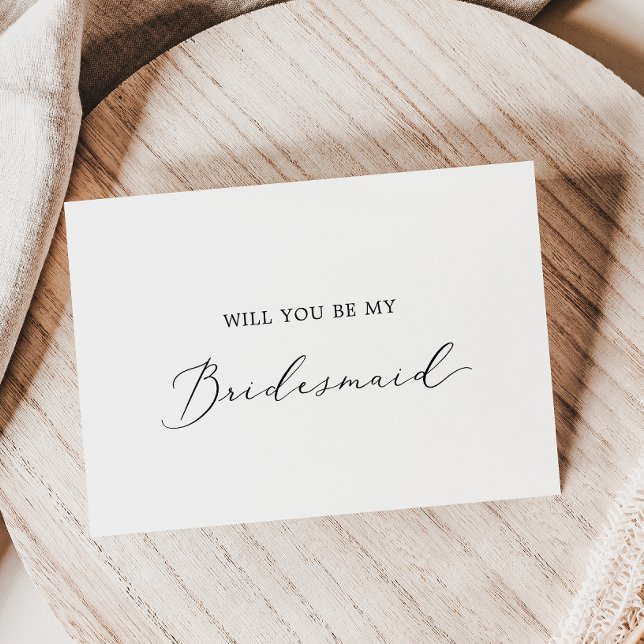 Fintvätt av Kalligrafi Bridesmaid Frieri kort (Skapare uppladdad)
