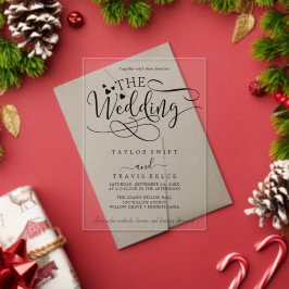 Fintvätt av kalligrafi Vit Akrylasbröllop