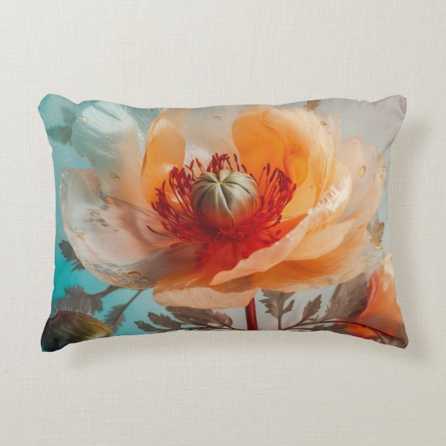 Fintvätt av känslig Orange Prydnadskudde (Framsidan)