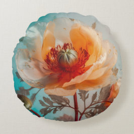 Fintvätt av känslig Orange Rund Kudde