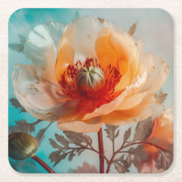 Fintvätt av känslig Orange Underlägg Papper Kvadrat