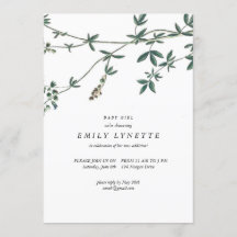 Fintvätt av känsliga viner Illustrated Baby Shower