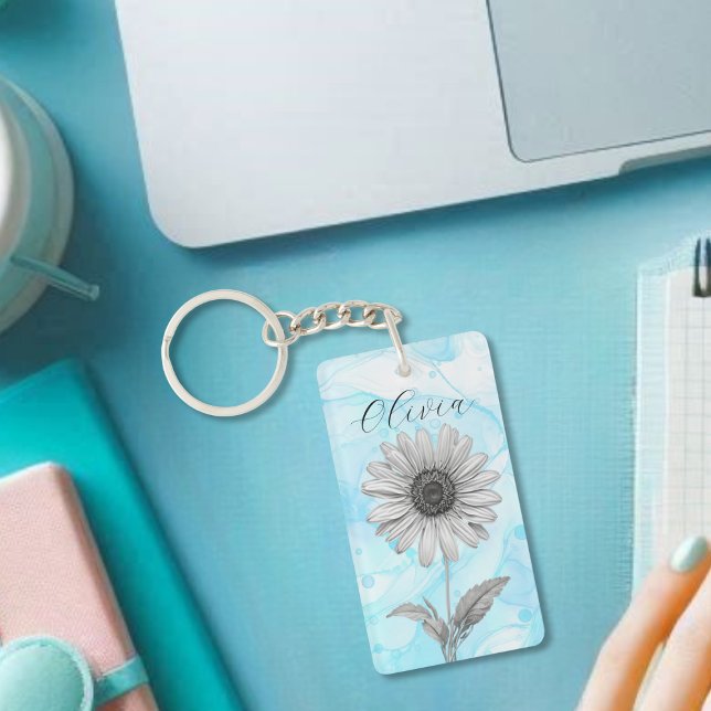 Fintvätt av lätt blå Anpassningsbar Daisy Flower (Skapare uppladdad)