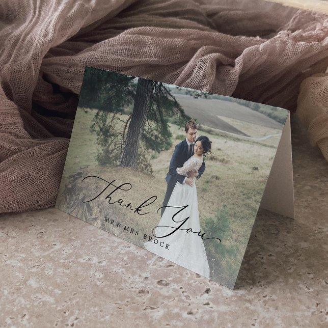 Fintvätt av lätt kalligrafi - fotoöverlägg tack kort (Skapare uppladdad)