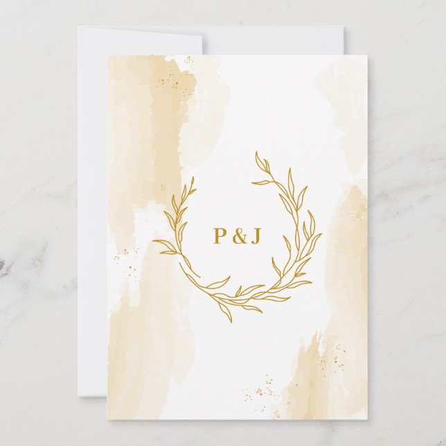 Fintvätt av linjära löv inbjudningar (Baksida)