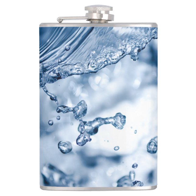 Fintvätt av ljusblå vatten fickplunta (Framsidan)