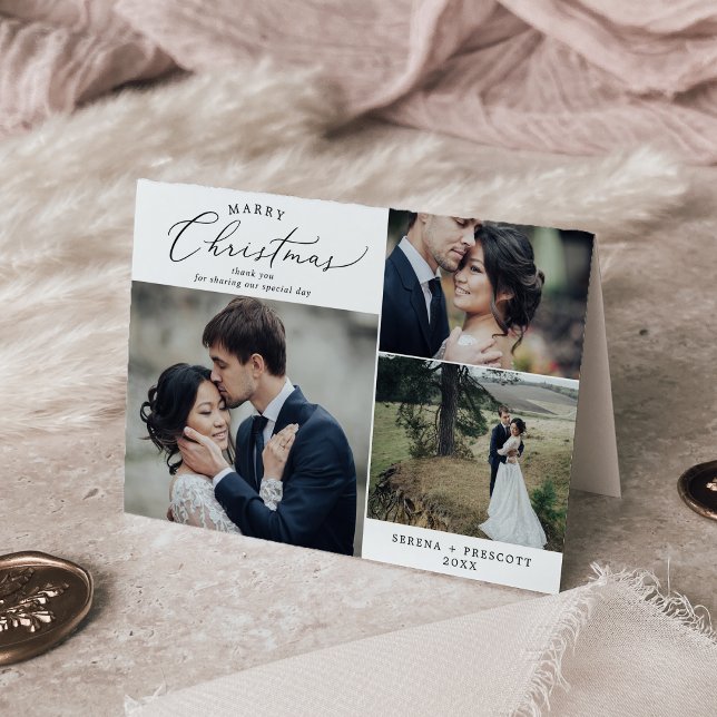 Fintvätt av marry jul, omslaget Helgdag Bröllop Tack Kort (Skapare uppladdad)