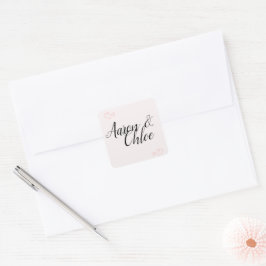 Fintvätt av minimalistisk kalligrafi Bröllop Fyrkantigt Klistermärke