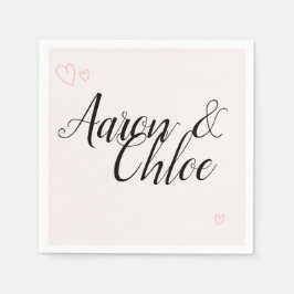 Fintvätt av minimalistisk kalligrafi Bröllop Pappersservett