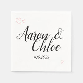 Fintvätt av minimalistisk kalligrafi Bröllop Pappersservett
