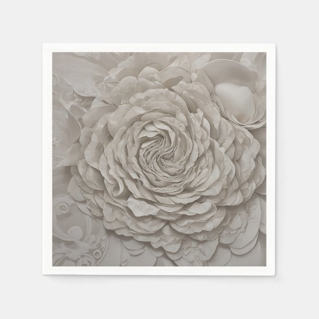 Fintvätt av mjukt Gardenia Vit blomma Pappersservett (Framsidan)