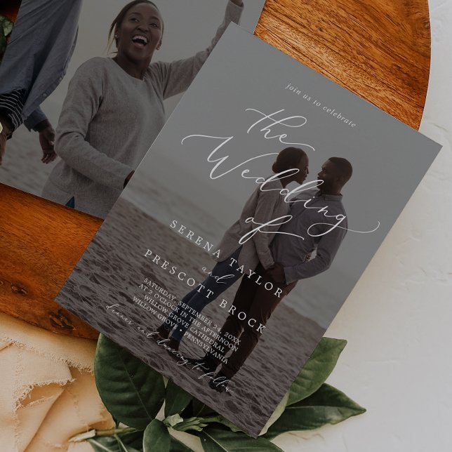 Fintvätt av Mörken Fintvätt Bröllop Inbjudningar (Skapare uppladdad)