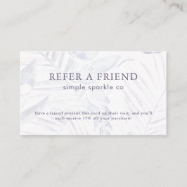 Fintvätt av plommon och vit Handflatan Löv Rabattkort