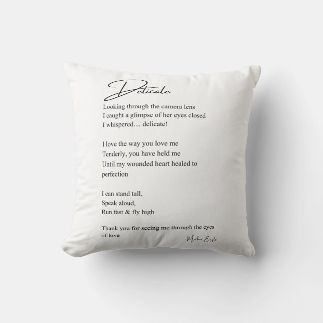 Fintvätt av poetry Decor Kärlek Kudde (Framsida)