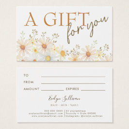 Fintvätt av presentkort för daisy visitkort
