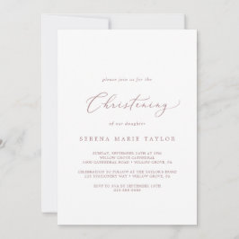 Fintvätt av Ro Guld Calligraphy Christening Inbjudningar