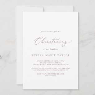 Fintvätt av Ro Guld Calligraphy Christening Inbjudningar