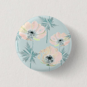 Fintvätt av rosa anemoner. knapp
