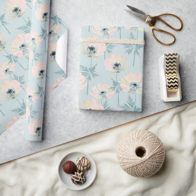 Fintvätt av rosa anemoner. presentpapper (Hantverk)
