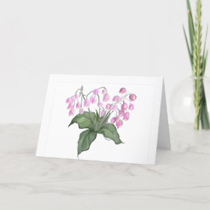 Fintvätt av Rosa Bell Flower Plant Greeting Card Helgkort