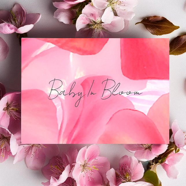 Fintvätt av Rosa Blommar Babykläder Inbjudningar (Skapare uppladdad)