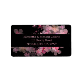 Fintvätt av Rosa Blommigt med vattenfärg Adressetikett