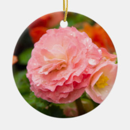 Fintvätt av rosa efter regnet julgransprydnad keramik