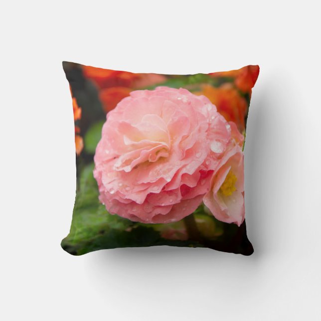 Fintvätt av rosa efter regnet kudde (Framsida)