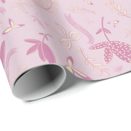 Fintvätt av Rosa Flowers och Bows Presentpapper