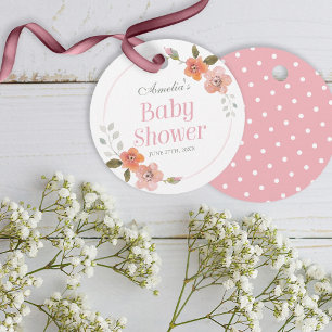 Fintvätt av Rosa för spädbarn med Blommigt Gåvor Etiketter