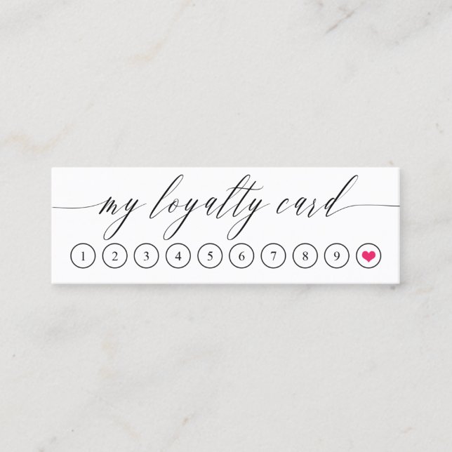 Fintvätt av Rosa Heart Loyalty Card Lojalitetskort (Framsida)