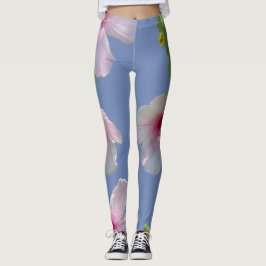 Fintvätt av rosa hibiscus leggings