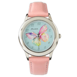 Fintvätt av Rosa i Pastel Rainbow Färg Armbandsur