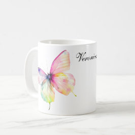 Fintvätt av Rosa i Pastel Rainbow Färg Kaffemugg