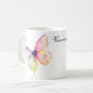 Fintvätt av Rosa i Pastel Rainbow Färg Kaffemugg