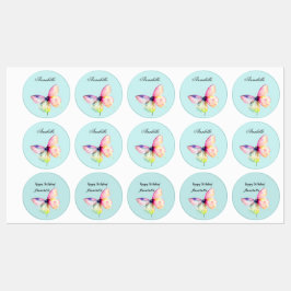 Fintvätt av Rosa i Pastel Rainbow Färg Klistermärke